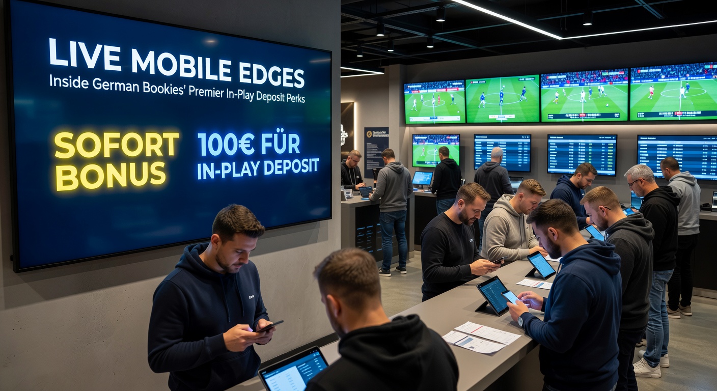Grafik mit steigenden Kurven von Mobile-Live-Wetten und Einzahlungsboni bei deutschen Anbietern, inklusive App-Screenshots