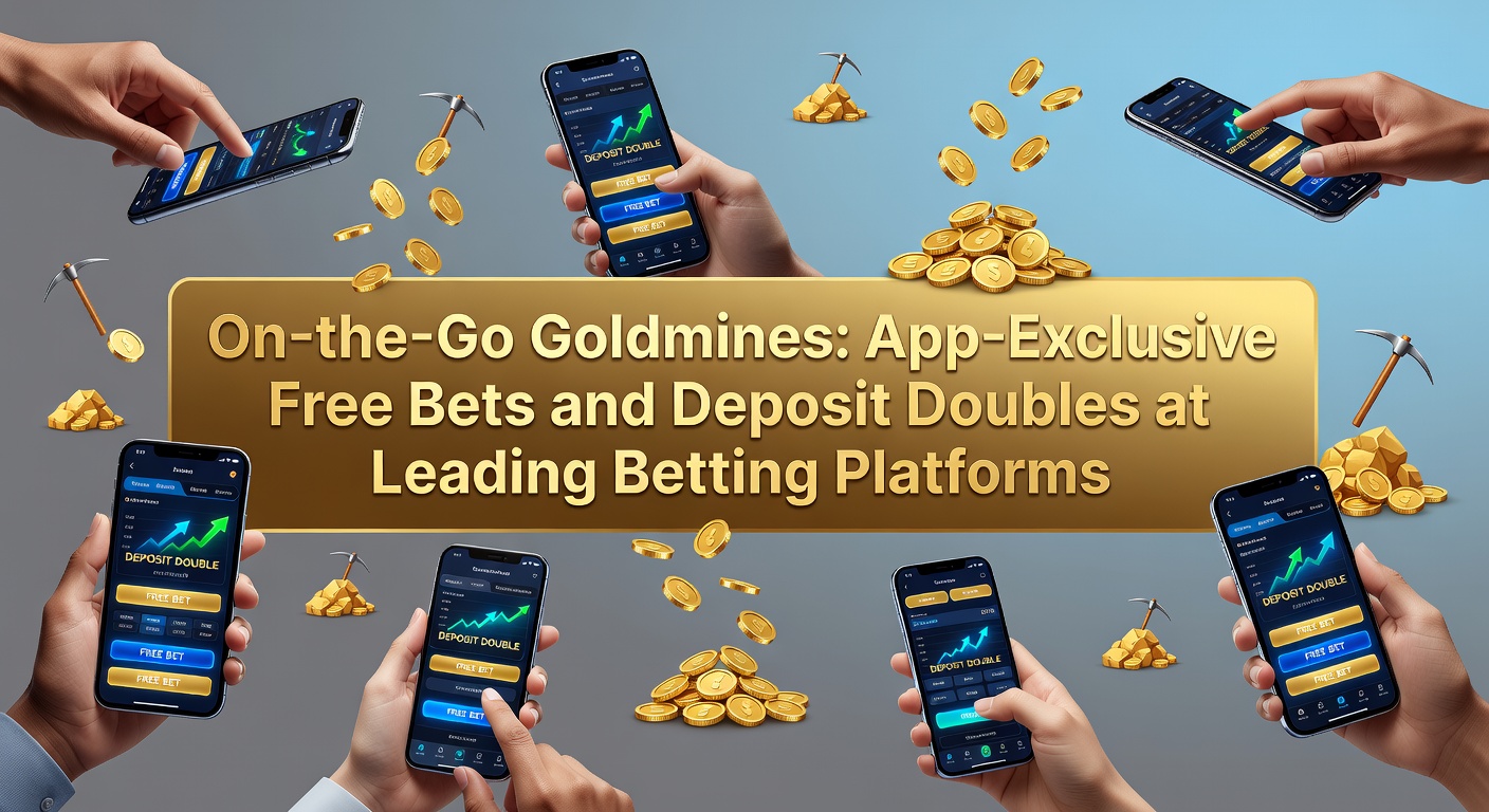 Smartphone mit Wett-App im Vordergrund, umgeben von goldenen Münzen und Free-Bet-Symbolen, die mobile Exklusivangebote symbolisieren